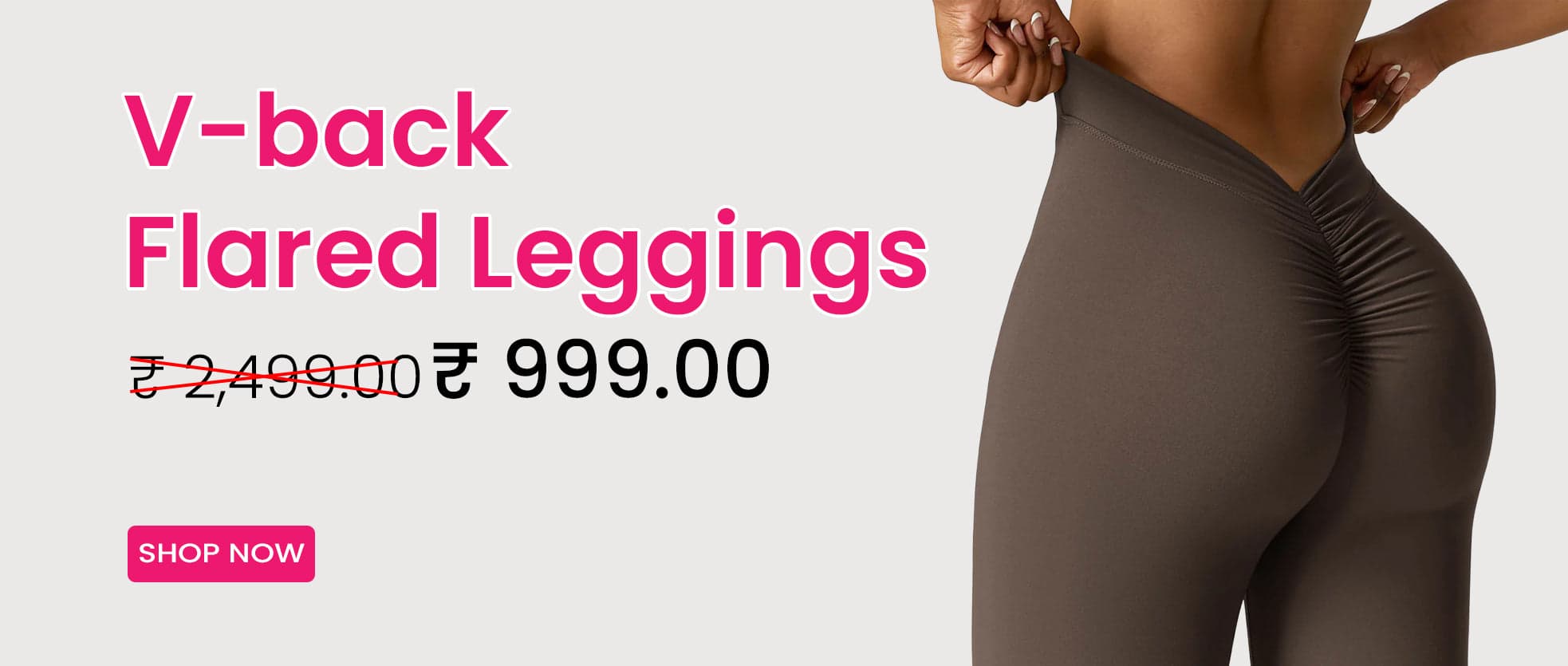V-back Flared Leggings — was ₹2,499.00, now ₹999.00