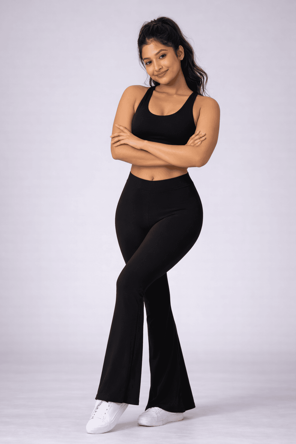 V back flare legging
